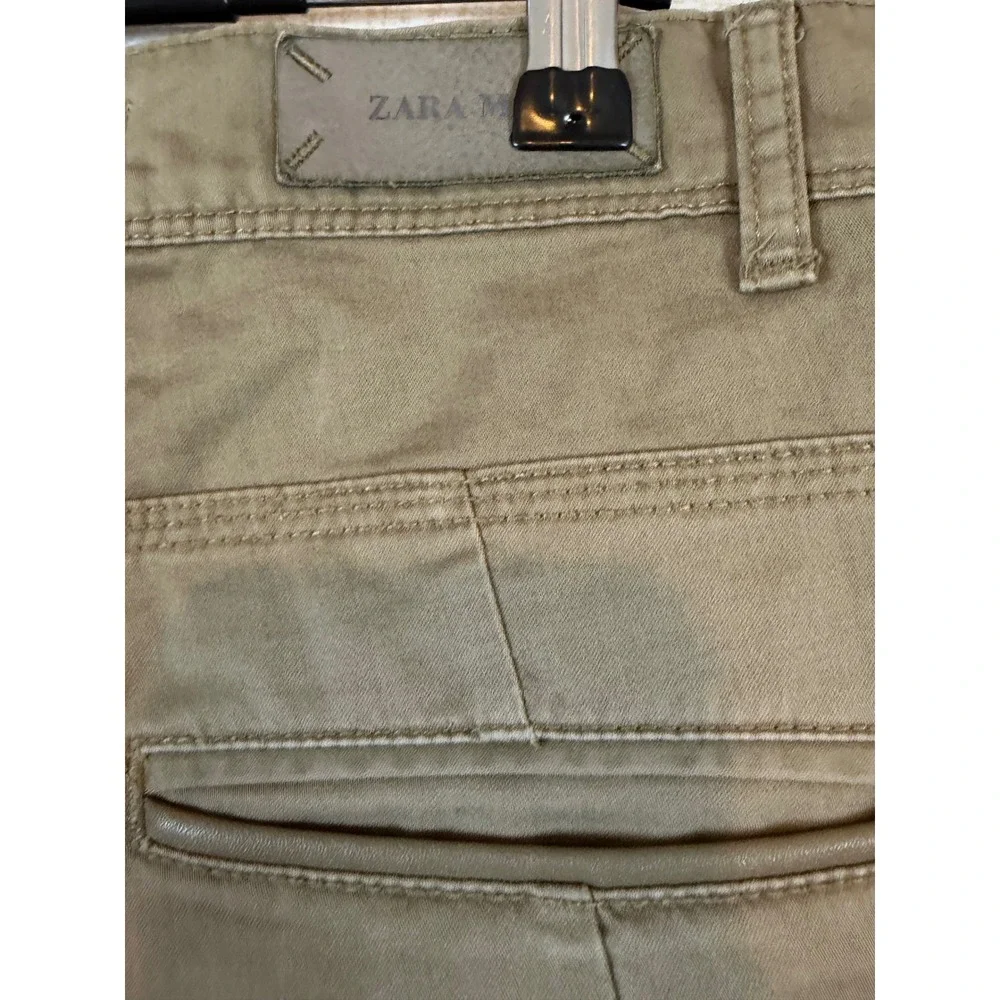 Zara Man Basic Tan Khaki Chino Pants Mens 29 Slim Straight Gorpcore Preppy Basic